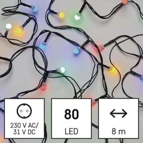 Ghirlandă LED de exterior pentru Crăciun, 80xLED/8 funcții, 13m, multicolor, IP44