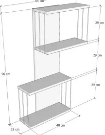 Raft de perete DESTAN 96 x 65 cm, antracit/maro