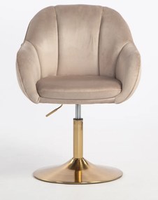 HR2055N Scaun Latte din Catifea cu Bază Aurie