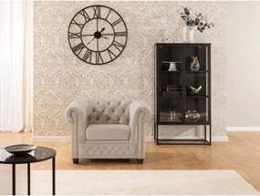 Fotoliu bej chesterfield cu tapițerie din catifea York Blik – Ropez