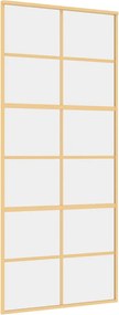 vidaXL Ușă glisantă, auriu, 90x205 cm, sticlă ESG mată și aluminiu