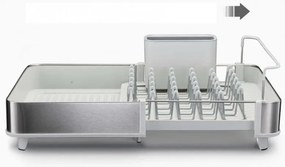 Uscător de vase Joseph Joseph Extend 851692, Extensibil, Drenaj, Spațiu pentru panou, Recipient pentru ustensile detașabil, Șampanie/alb