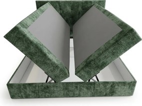 Pat boxspring tapitat DIRELIS VIBE 180x200 cm verde inchis Saltea: Saltea cu arcuri Bonell