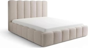 Pat tapițat cu ladă de depozitare Aura 160x200 - bouclé bej Quelle 03