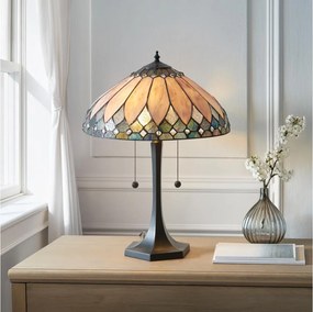 Endon 112183 - Lampă de masă Tiffany BROOKLYN 2xE14/10W/230V Ø 40 cm