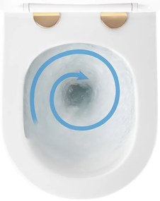 Vas WC suspendabil Rea Carlo Mini Tornado NFQ alb auriu