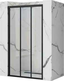 Usa de nisa culisanta Rea Alex 90 cm sticla 4 mm negru
