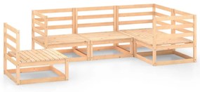 Set mobilier de gradina, 5 piese, lemn masiv de pin Maro, 1, nu