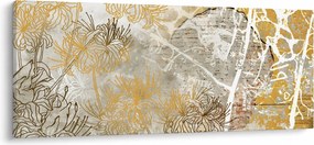 Tablou - Vintage perete cu flori (120x50 cm)