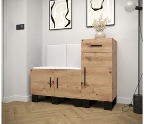 Set mobilier pentru hol Amanda 18 (Stejar artisan + Alb). 1086017