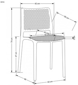 Scaun din plastic K514 albastru deschis