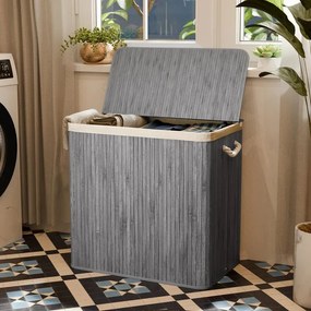 Juskys Coș de bambus Curly 150 L - gri