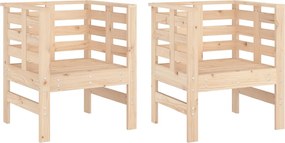 vidaXL Scaune de grădină, 2 buc., 61,5x53x71 cm, lemn masiv de pin