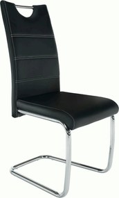 Scaun ABIRA NEW, negru/crom, piele PU/metal, 43x44x96 cm