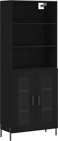 vidaXL Dulap înalt, negru, 69,5x34x180 cm, lemn compozit