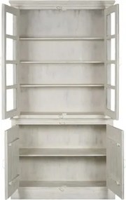 Vitrina din lemn de mango, finisaj alb antichizat, " Library "