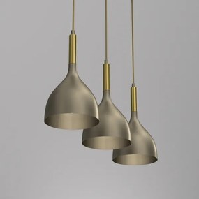 Lustră pe cablu NOAK 3xE27/15W/230V alamă/auriu