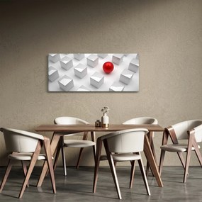 Tablou cu abstracție - cub cu bilă (120x50 cm)