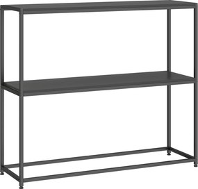 HOMCOM Consolă din oțel 2 etajere Design modern pentru living intrare coridor 100 x 30 x 87 cm Negru | Aosom Romania