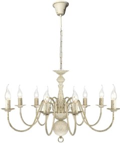 Candelabru alb de metal în stil antic 8 x becuri E14