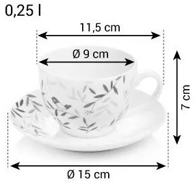 Set de 2 cești cu farfurie Tescoma myCOFFEE Nature