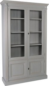 Bibliotecă lemn masiv Heritage 4 uși, 120 × 37 × 197 cm