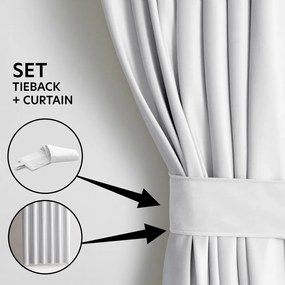 Draperie albă dimout (semi-opacă) din catifea 140x245 cm Pleat – Restilo