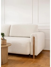 Canapea fildeș extensibilă/cu spațiu de depozitare cu tapițerie din țesătură bouclé 244 cm Arcadova – ELTAP