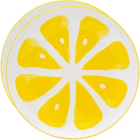 Altom Set de farfurii ceramice Tropicana lămâie 20cm, 2 buc.