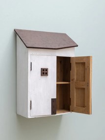 Dulăpior de perete din lemn de Paulownia și metal, „Fisherman House”