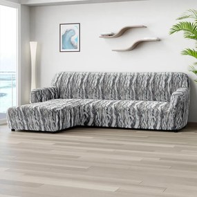 Huse bielastice OCEANO NOU gri-albăstrui canapea cu otoman stânga (l. 170 - 300 cm)