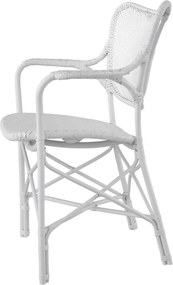 Scaun cu brate din ratan design LUX, Colony alb
