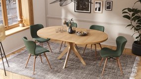 MAZZONI EXPORT ALTEA Verde (material Rio 140)/picioare stejar natural - SCAUN MODERN PENTRU LIVING/SUFRAGERIE/BUCĂTĂRIE/BIROU