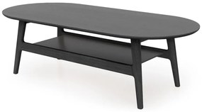 Măsuță de cafea neagră cu aspect de lemn de stejar 60x130 cm Curved – Woodman