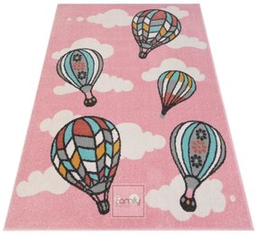 Covor pentru copii cu baloane în roz pastel Lăţime: 140 cm | Lungime: 190 cm