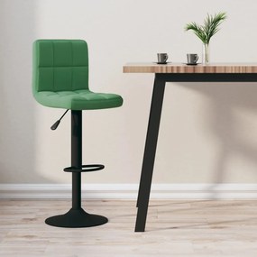 vidaXL Scaun de bar, verde închis, catifea