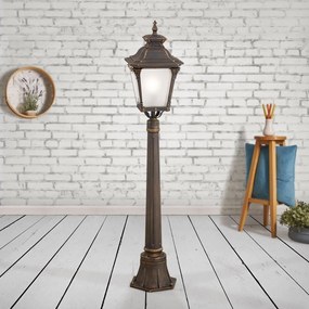 Stalp exterior stil clasic IP23 H115cm Aiko AL 11-1140/1 Patina OR