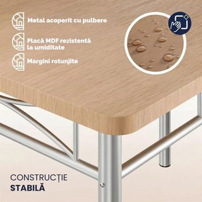 Set de mese de dining PAUL, 5 bucăți, maro natural Casaria