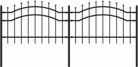 vidaXL Gard de grădină Woerden cu vârf tip suliță, negru, 240x75 cm, oțel