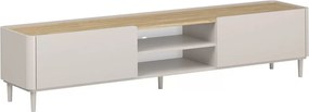 Comodă TV Elivo 220 cm pe picioare - cașmir / stejar uleiat