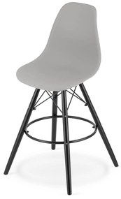 Scaun de bar gri CARBRY LAMAL cu picioare negre
