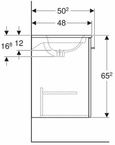 Set dulap suspendat si lavoar Geberit Selnova lava gri inchis 2 usi 80 cm