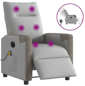 vidaXL Scaun reclinabil electric pentru masaj Cloud Grey Fabric