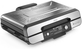 Grătar electric Ninja Sizzle Pro XL GX101EU, 1800W, 120°-260°C, 2 pliante ceramice, 10 burgeri, ProTemp IQ, Capac de schimb, Ceren/Inox