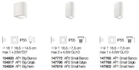Aplica LED iluminat exterior design modern cu protectie IP55 KEOPE AP2 SMALL gri 147796