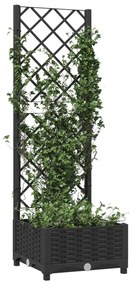 Jardiniera de gradina cu spalier negru, 40x40x121,5 cm, PP 1, Negru, 40 x 40 x 121.5 cm