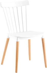 Scaun ZOSIMA, alb/fag, plastic/lemn de fag, 54x44x83 cm