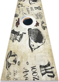 ANDRE 2835 covor lavabil Cafea bucatarie, anti-alunecare - verde / bej