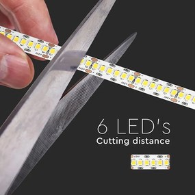 Banda led SMD 2835 V-TAC Samsung, CRI95+, lumina calda(3000K), 18W/m,1500 lm/m, 240 leduri/m, 24V, IP20