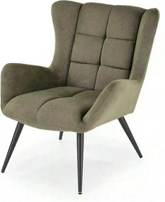Fotoliu BYRON, stofa clasica verde olive - Vardo 74, 75x85x92 cm